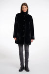 Nonna Single Breasted Fake Fur Coat Black